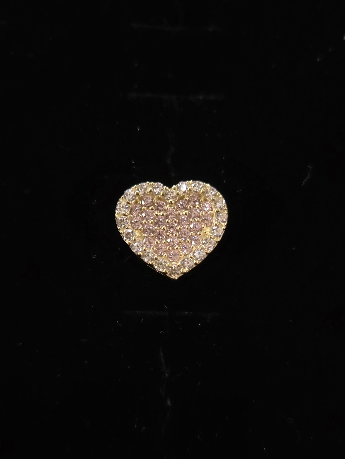 10k Gold Double Plate Pink Heart Studs, Small Heart Gold Earrings, Big Heart Earrings, Small Heart Earrings, CZ Stone, Valentine's Gift, Pink Stone