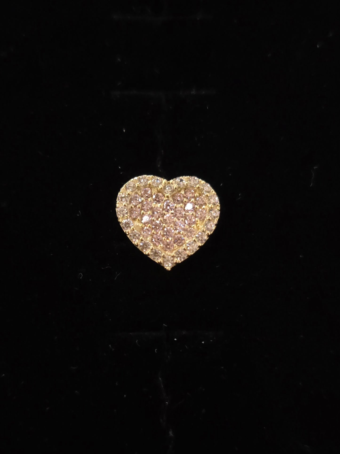 10k Gold Double Plate Pink Heart Studs, Small Heart Gold Earrings, Big Heart Earrings, Small Heart Earrings, CZ Stone, Valentine's Gift, Pink Stone