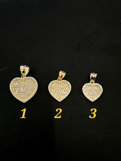 10K Gold Heart CZ Pendant, Small Heart Gold Charm, CZ Stone Charm, Valentine's Gift, Heart Pendant, Gift for Valentine, Valentine Pendant