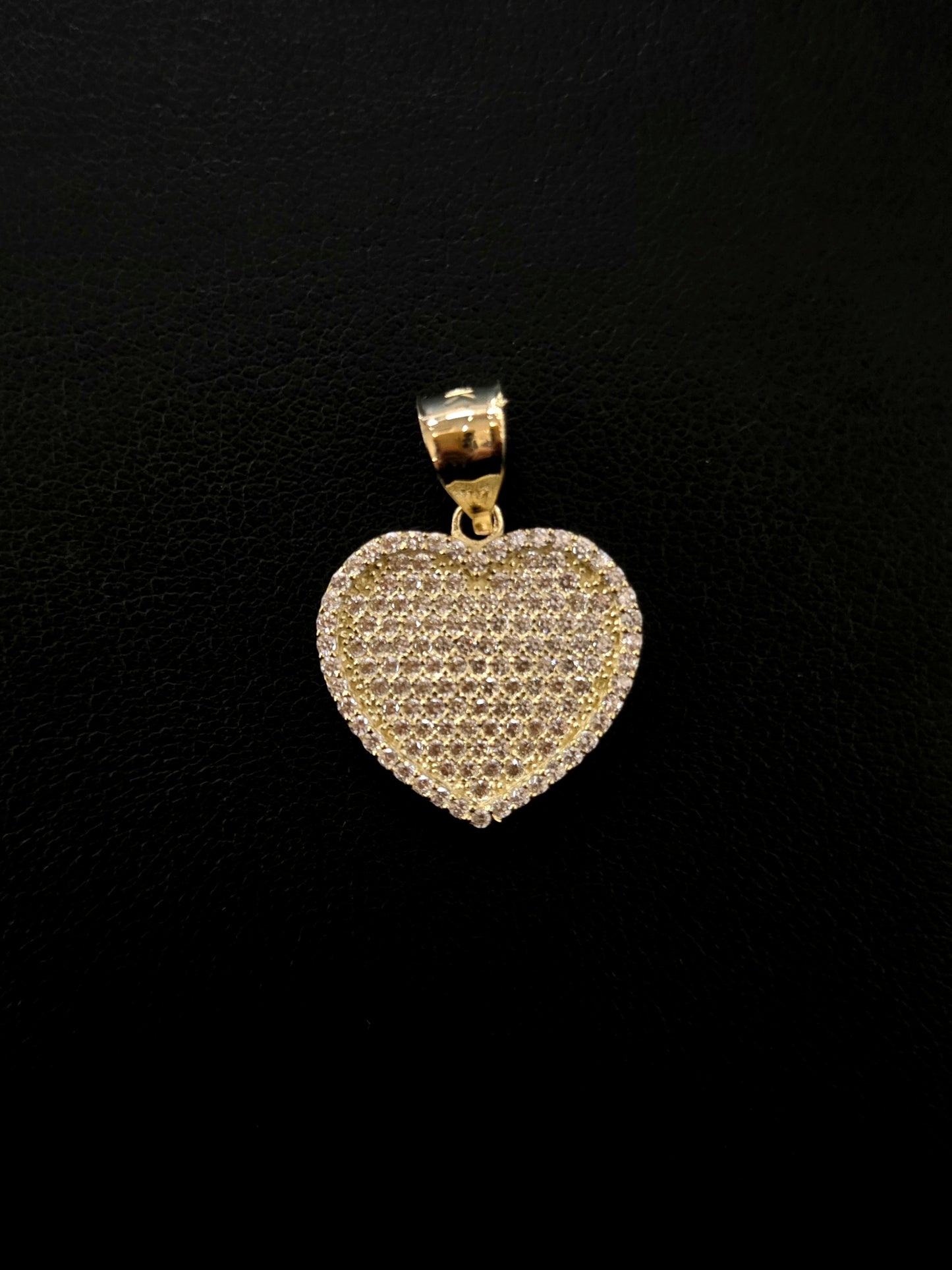 10K Gold Heart CZ Pendant, Small Heart Gold Charm, CZ Stone Charm, Valentine's Gift, Heart Pendant, Gift for Valentine, Valentine Pendant