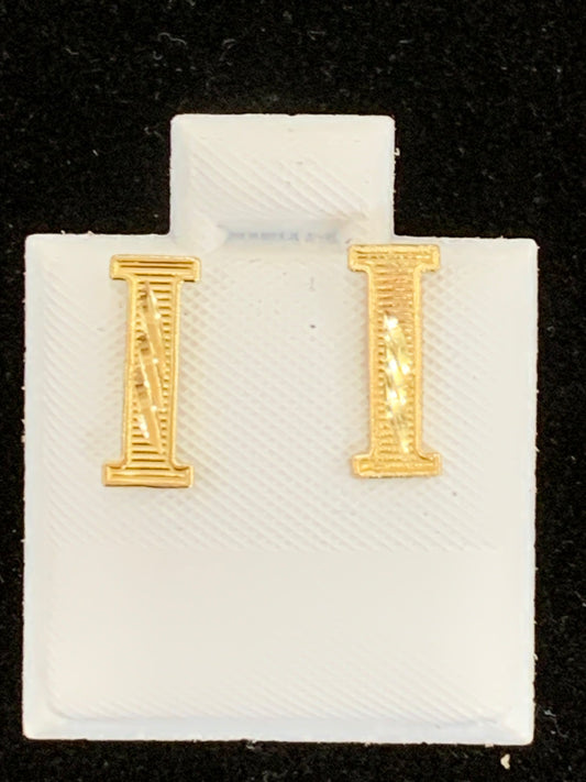 10k I initial earring