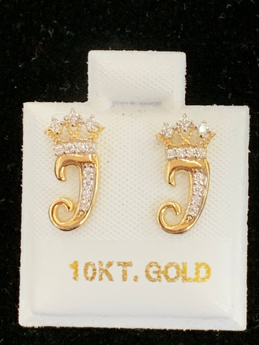 10k J initial earrings