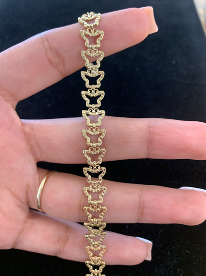 10k nugget butterfly bracelet