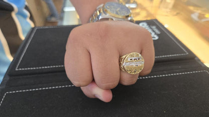 10k Gold Last Supper Round Ring, Religious Gold Ring, Men's Gold Ring, Anillo de Oro Ultima Cena