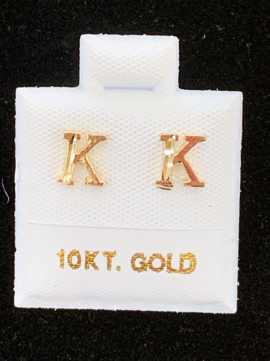 10k K initial earrings