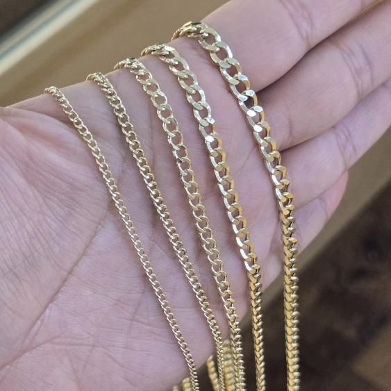 10k Gold Cuban Chain, Cuban Style Gold Chain, Women's Gold Chain, Men's Gold Chain,  Cuban Link, Gold Link