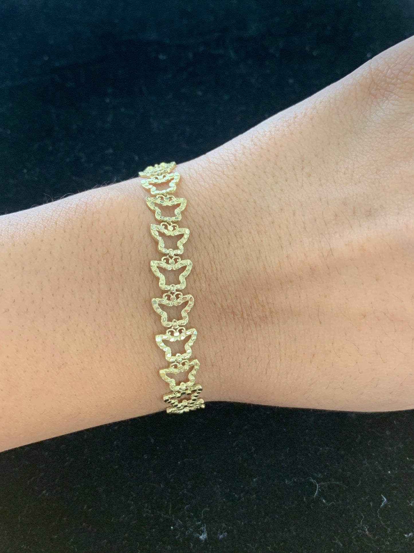 10k nugget butterfly bracelet