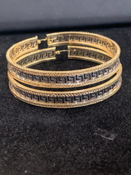 10k Aztec hoops earrings