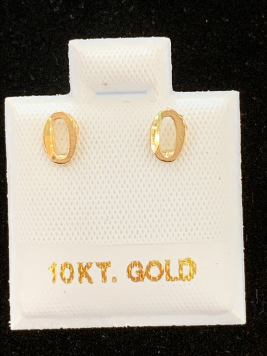 10k O initial earrings