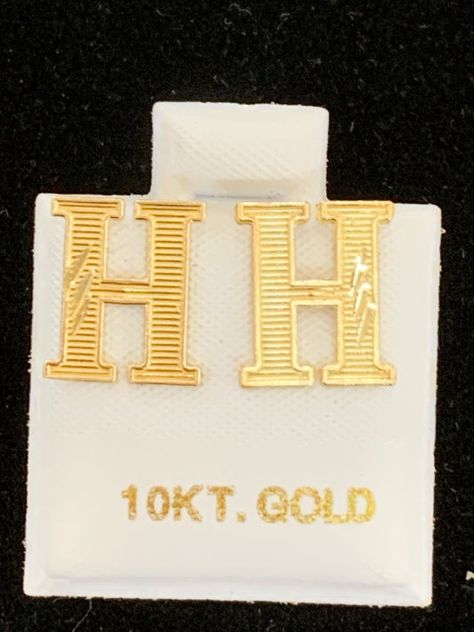 10k H initial earring