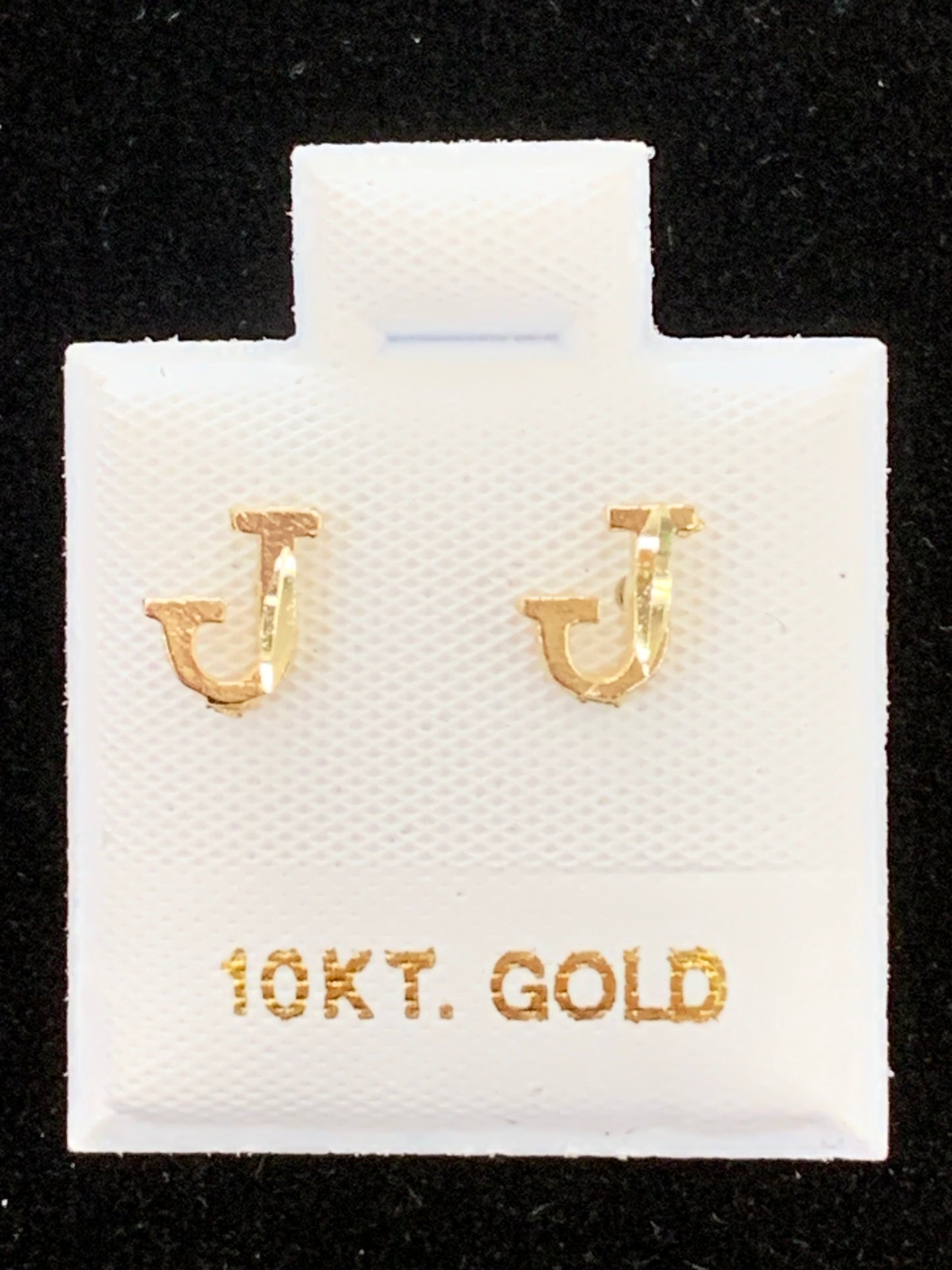 10k J initial earrings