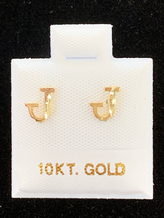 10k J initial earrings