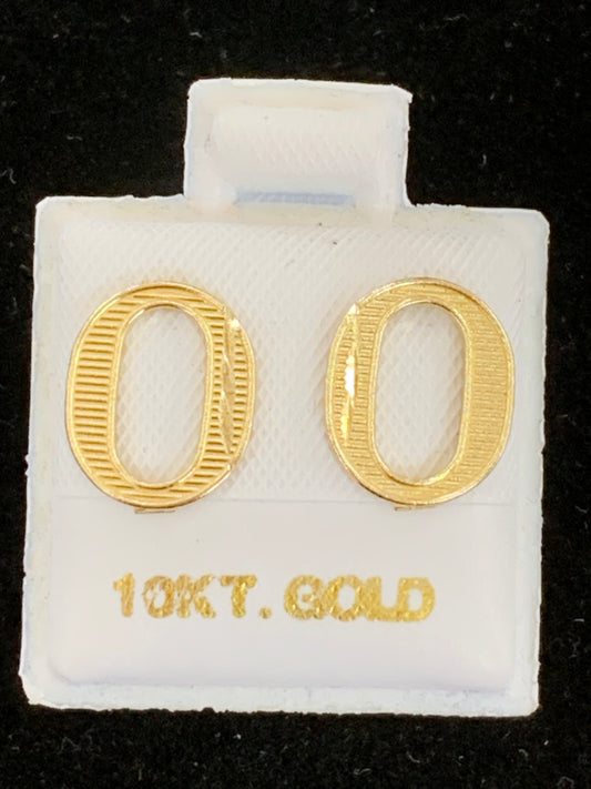 10k O initial earrings
