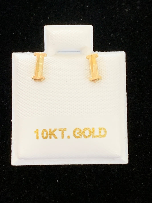 10k I initial earrings
