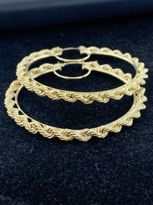 10k rope hoop earrings