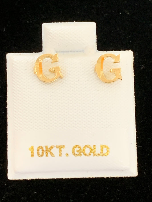 10k G initial earrings