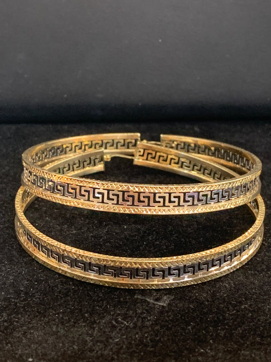 10k Aztec hoop earrings