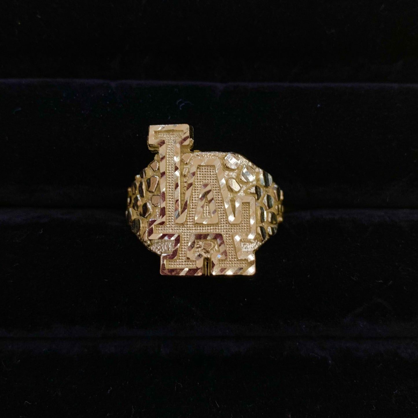 10k Gold Large LA Ring, Gold LA Ring, Men's LA Ring, Men's Gold Ring, LA Ring for Men, Holiday Gift Ring