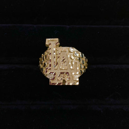 10k Gold Large LA Ring, Gold LA Ring, Men's LA Ring, Men's Gold Ring, LA Ring for Men, Holiday Gift Ring