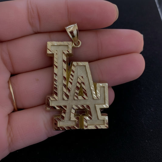 10k Gold Large LA pendant, Gold LA Pendant, Men's LA Pendant, Men's Gold Pendant, LA Pendant for Men, Holiday Gift Pendant