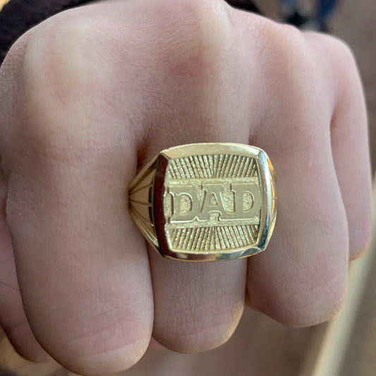 10k Dad Ring, 10k Father Ring, Gift for Father's Day ring, Men's Ring, Father's Day Gift, 10k Gold Ring, 10k Men's Ring