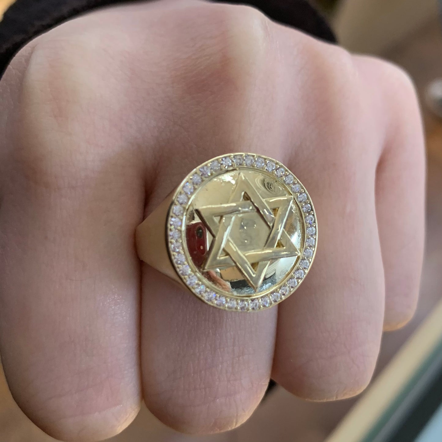 10k Gold Star of David Ring , Gold Men's Ring, Birthday Ring Gift, Unisex Ring, Astronomy Ring, Star Ring, David Star Gold Ring, Star of David Ring with stone