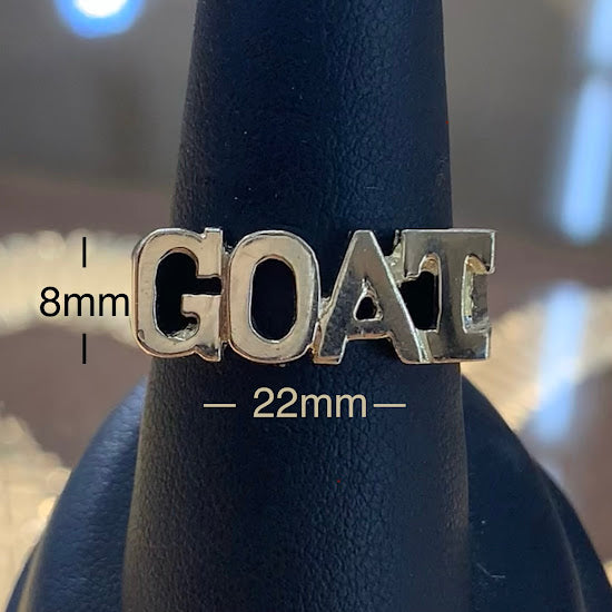 10k Gold GOAT Ring, Gold Men's Ring, Letter Ring, Word Ring, Custom Goat Ring