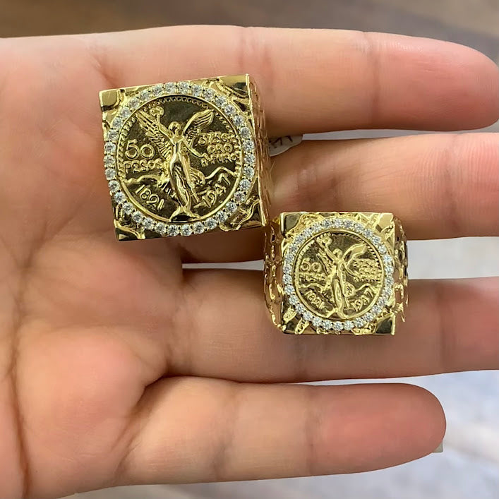 14k Gold Centenario Ring, Gold Men's Ring, Gold Coin Ring, Mexican Coin, 50 Pesos Mexicanos