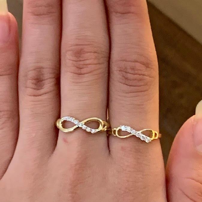 14k Gold Infinity Ring, Eternal Infinite  Ring, Gift for Her, Yellow Gold CZ Stone