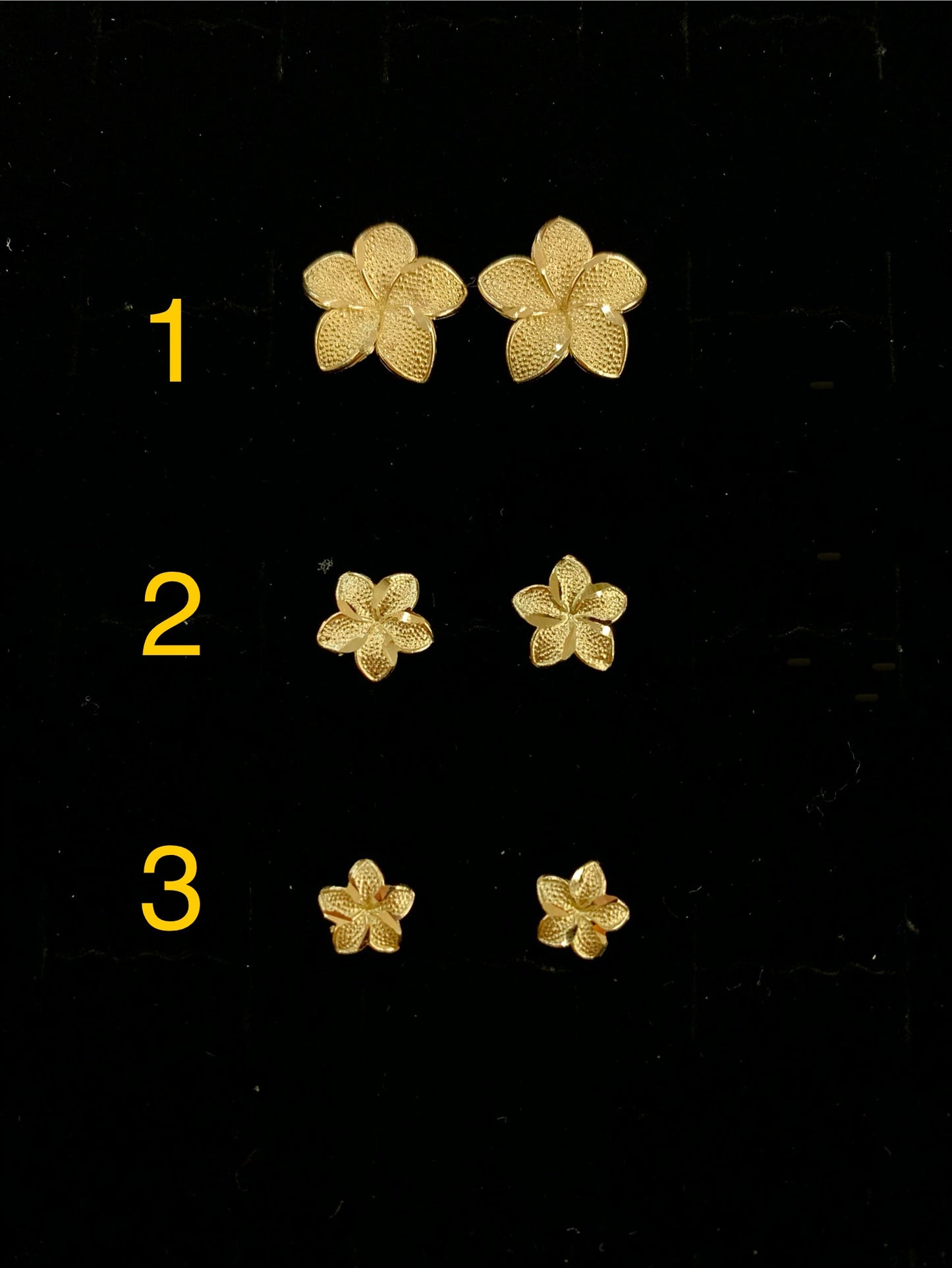 10k Gold Hibiscus Earrings, Floral Earrings, Plumeria Earrings, Hawaiian Flower Earrings, Gold Hibiscus Flower Earrings, Hibiscus Earrings, Hibiscus Flower Earrings