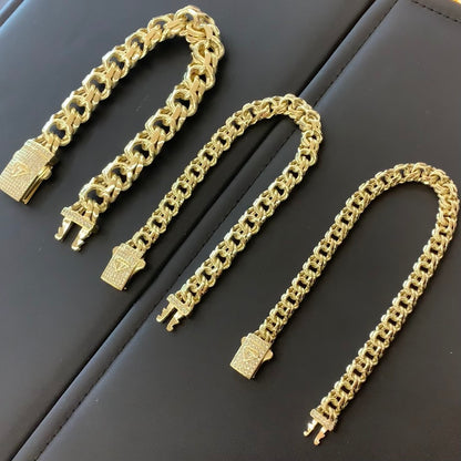 10k Gold Chino Link Bracelet, Chino Link Style Gold Bracelet, Link Gold Bracelet