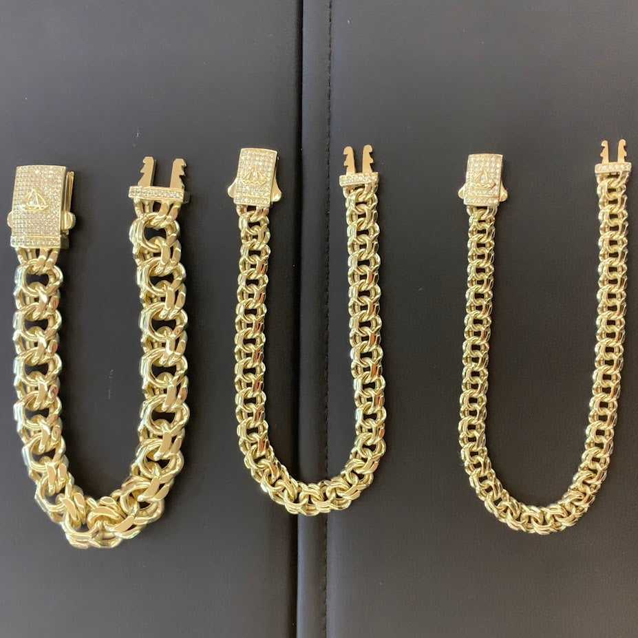 10k Gold Chino Link Bracelet, Chino Link Style Gold Bracelet, Link Gold Bracelet