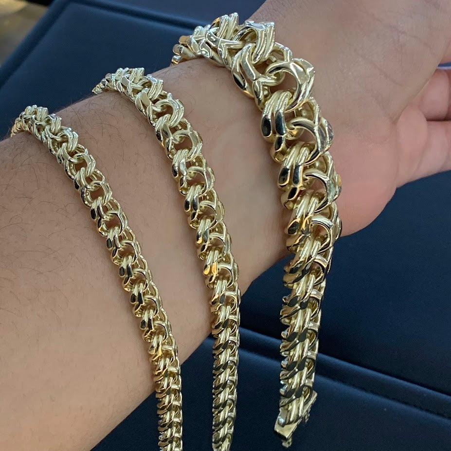 10k Gold Chino Link Bracelet, Chino Link Style Gold Bracelet, Link Gold Bracelet