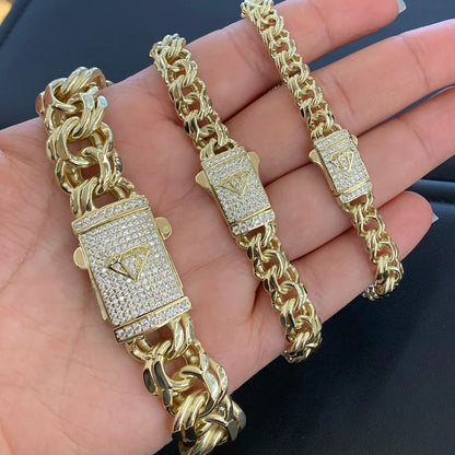 10k Gold Chino Link Bracelet, Chino Link Style Gold Bracelet, Link Gold Bracelet