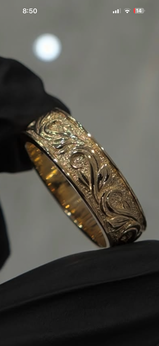 14k custom men's band
