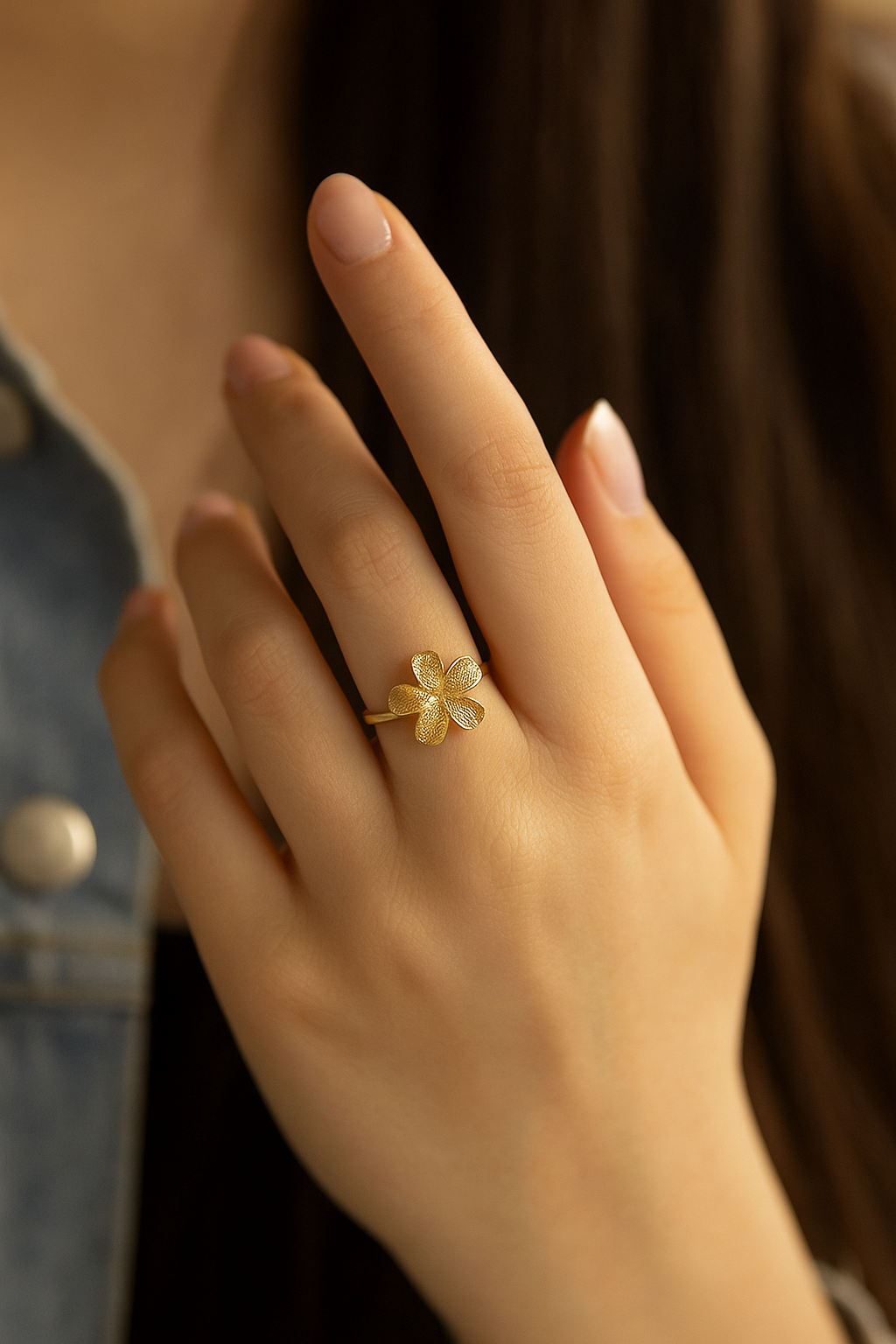 10k Gold Hibiscus Ring, Floral Ring, Gold Hibiscus Flower Ring, Hibiscus Ring, Hibiscus Flower Ring, Flower Ring, Gift Ring for Women