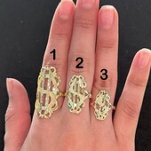 10k Gold Money Sign Ring, Gold Dollar Sign Ring, Money Ring (Style2)