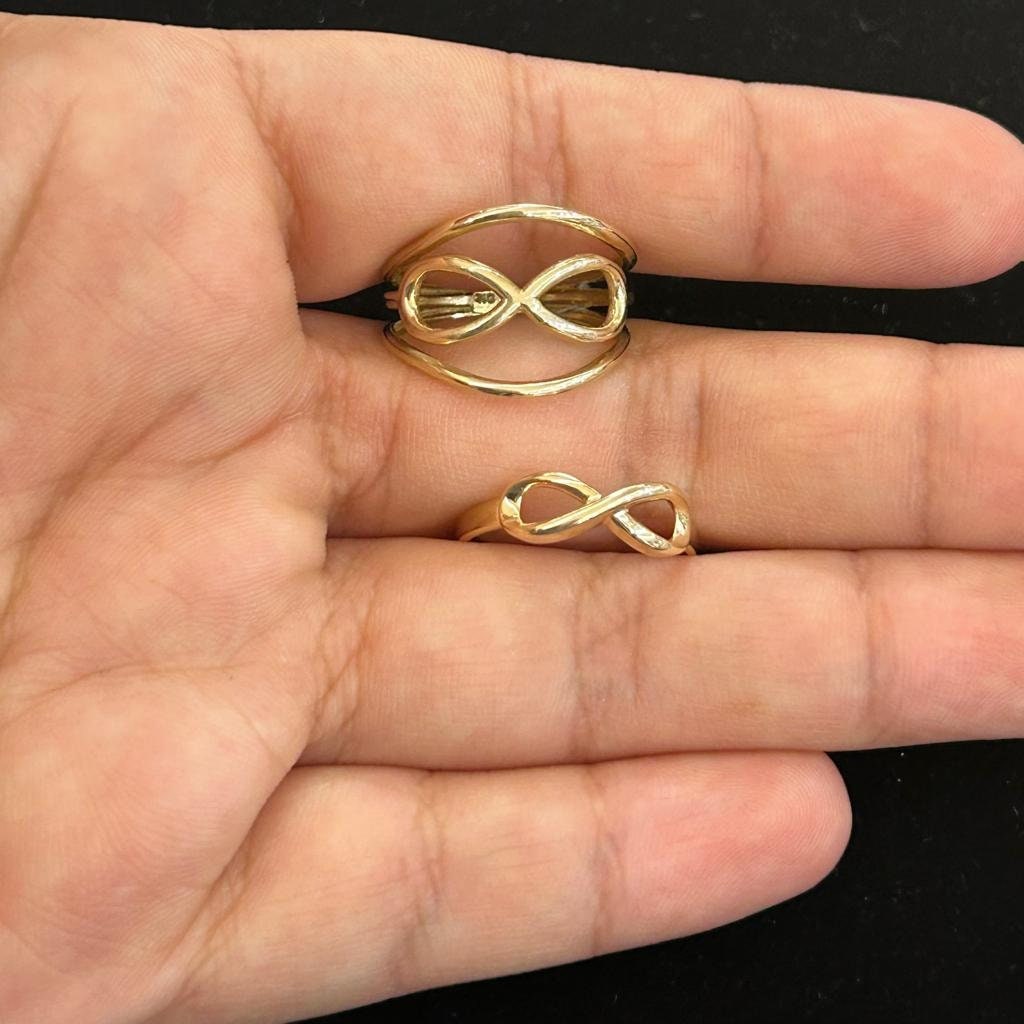 Basic Infinity Ring 10k Gold Infinity Ring, Gold Women's Ring, Simple Gold Ring, Infinity ...