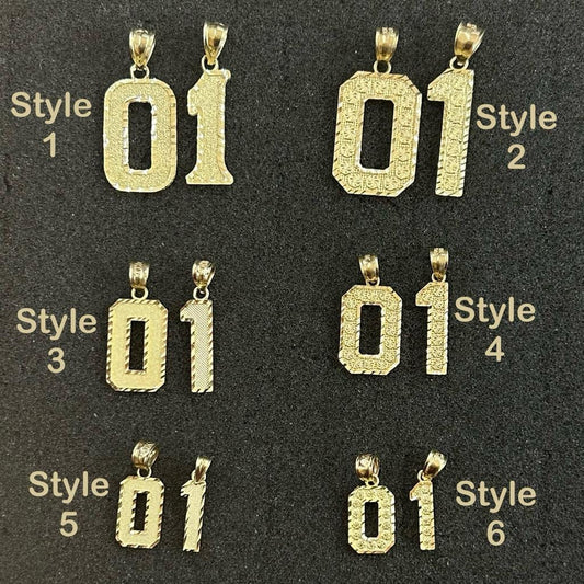 10k Gold Number Pendant, Gold Number Charm, Number Pendant, Small & Medium and Large Numbers, Nugget Stylr Number, Birthday Gift, Custom #