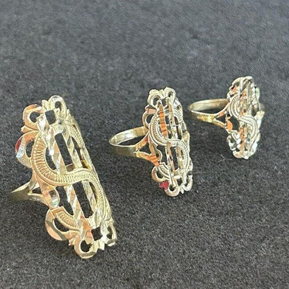 10k Gold Money Sign Ring, Gold Dollar Sign Ring, Money Ring (Style2)
