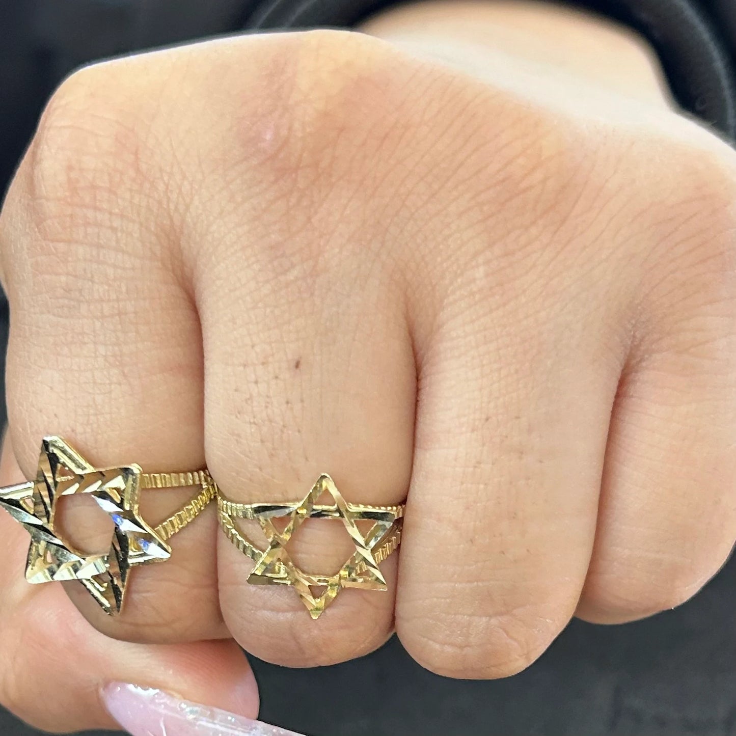 10k Gold Star of David Ring  Style 1, Gold Men's Ring, Birthday Ring Gift, Unisex Ring, Astronomy Ring, Star Ring, David Star Gold Ring, Diamond Cut