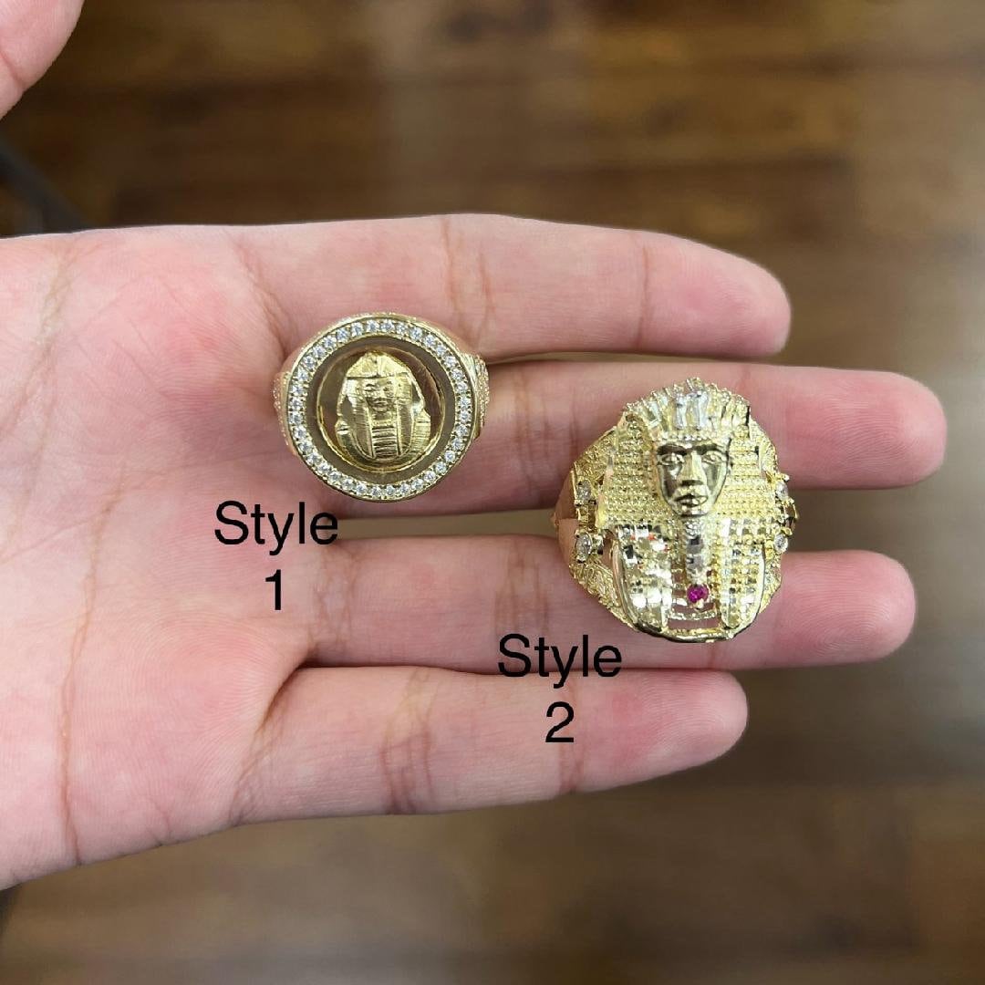 10k Gold Pharaoh Ring, Gold Style Ring, Men's Gold Ring, Gifts for him, Birthday Gift Ring, Small Medium Large Ring