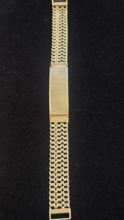 14k Gold petatillo name ID Bracelet, Gold petatillo Bracelet, petatillo Bracelet, 3 Rows petatillo Bracelet
