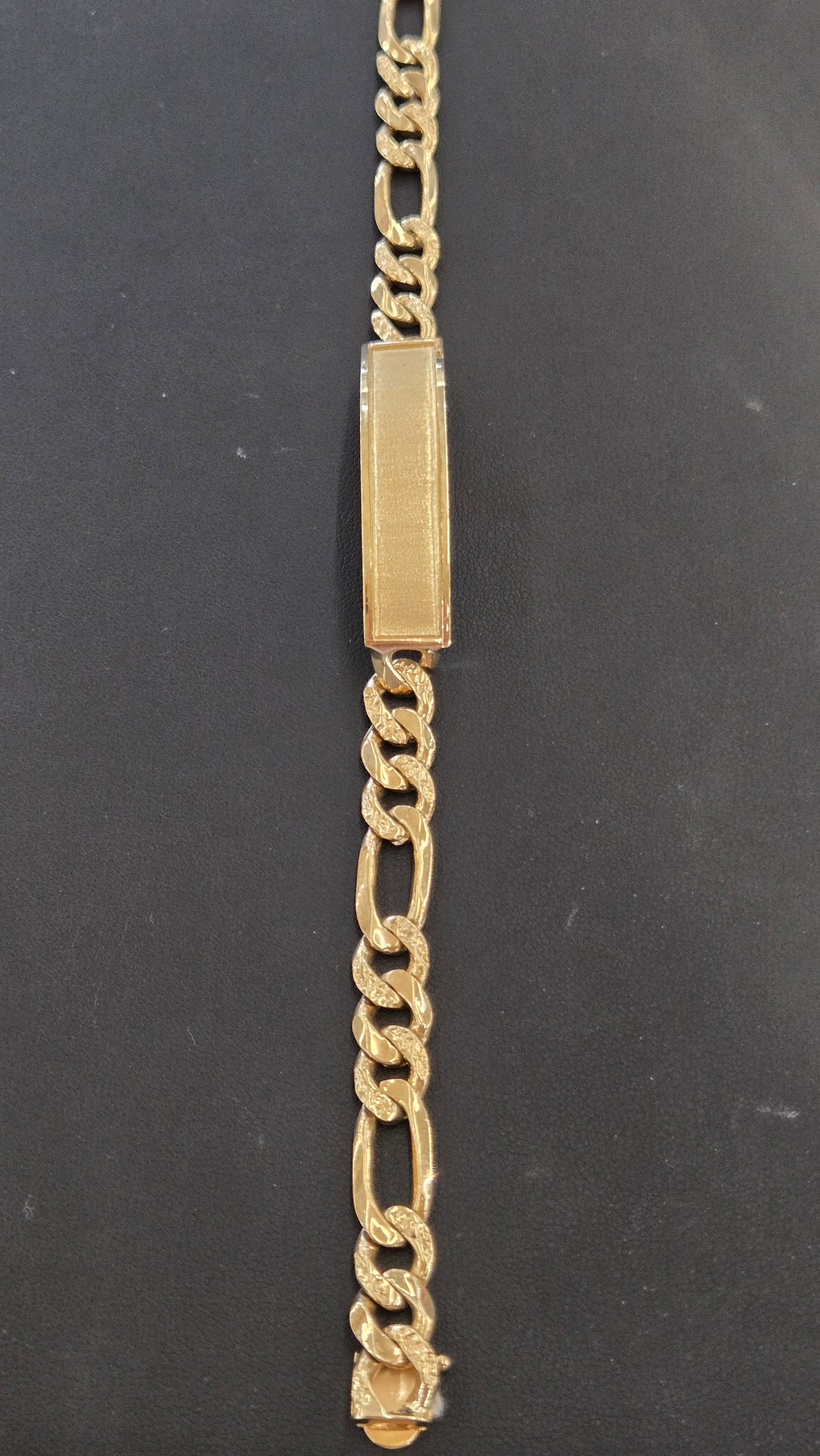 10k Gold figaro with ID Bracelet, Gold Figaro  Bracelet, figaro Bracelet, figaro Bracelet