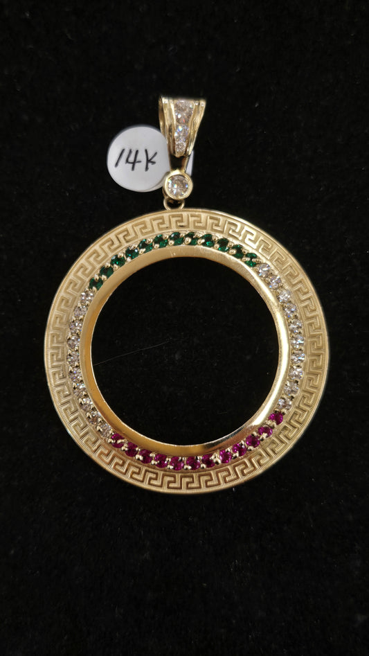 14k bezel pendant