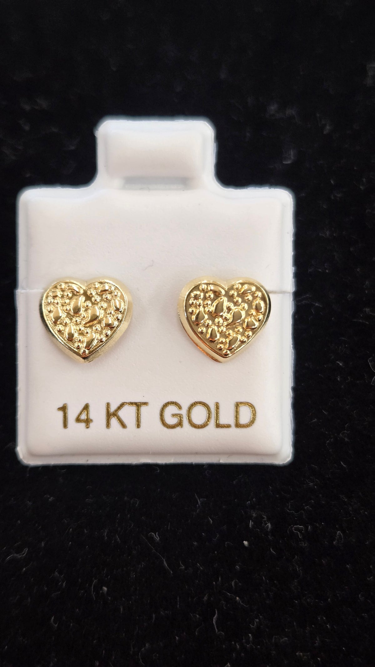 14k heart nugget earrings