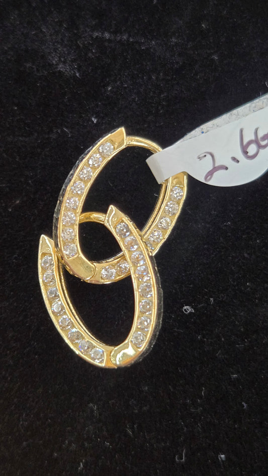 14k oval hoops