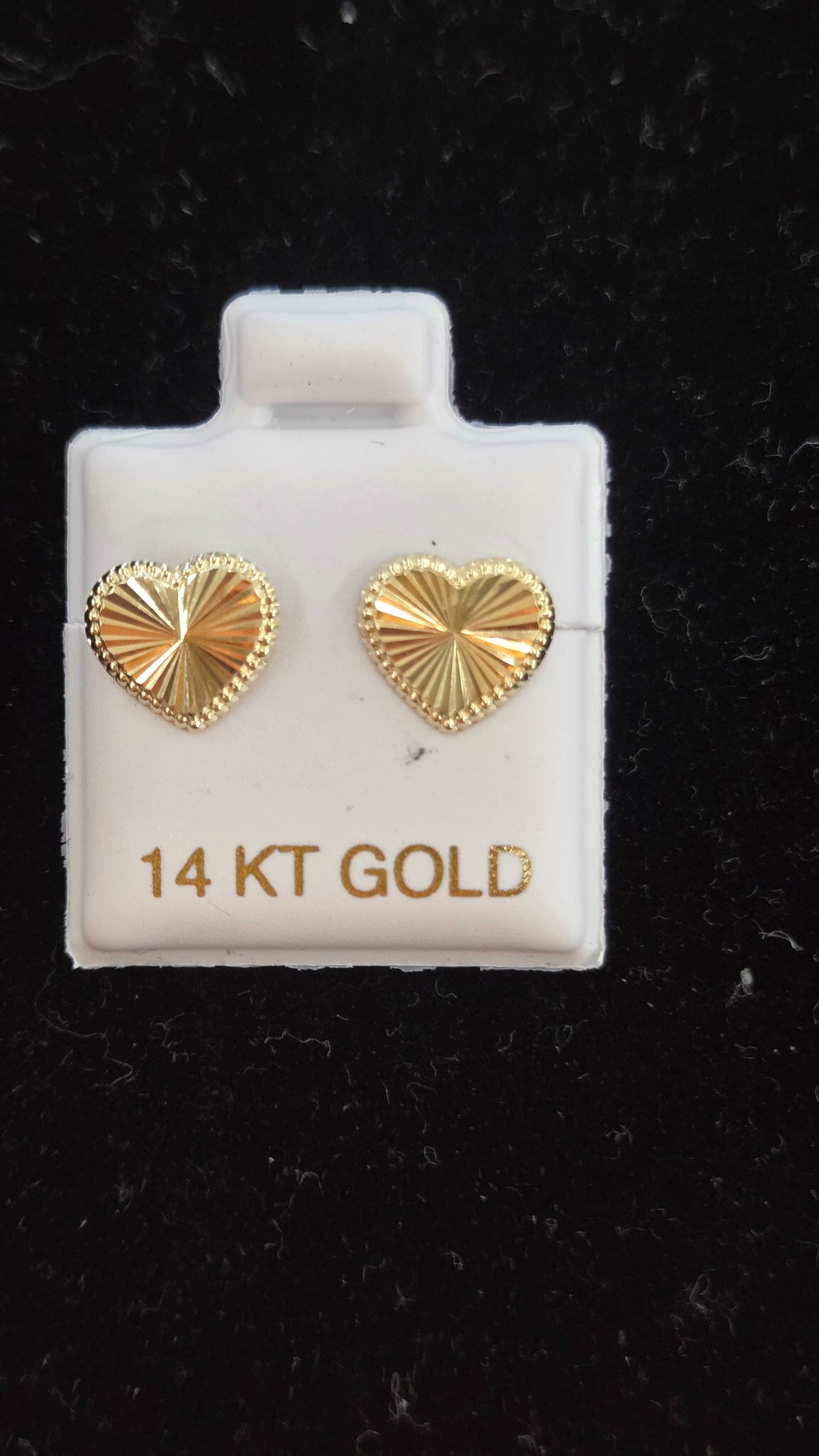 14k heart earrings