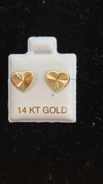 14k heart earrings