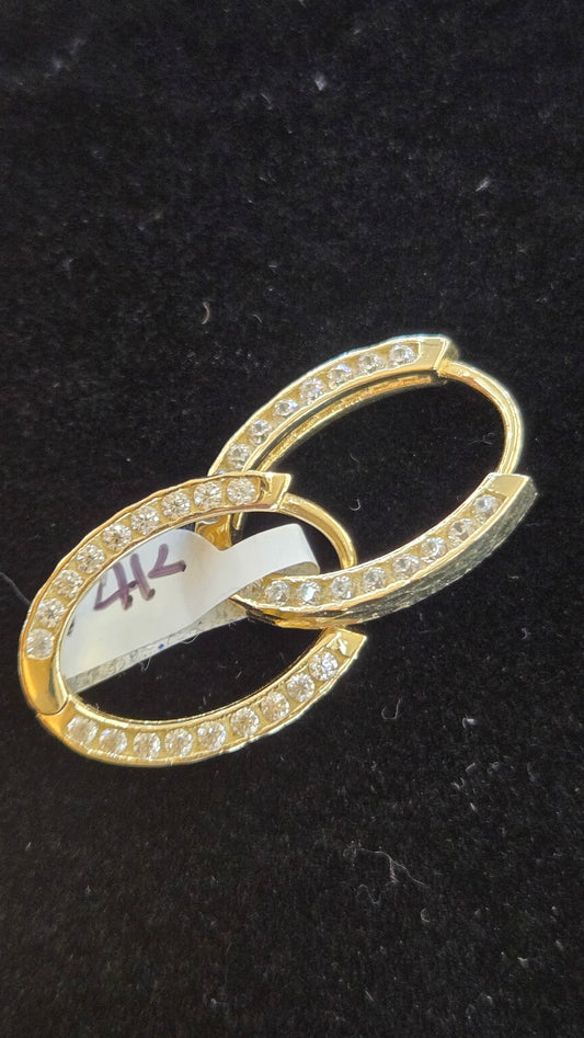 14k oval hoops